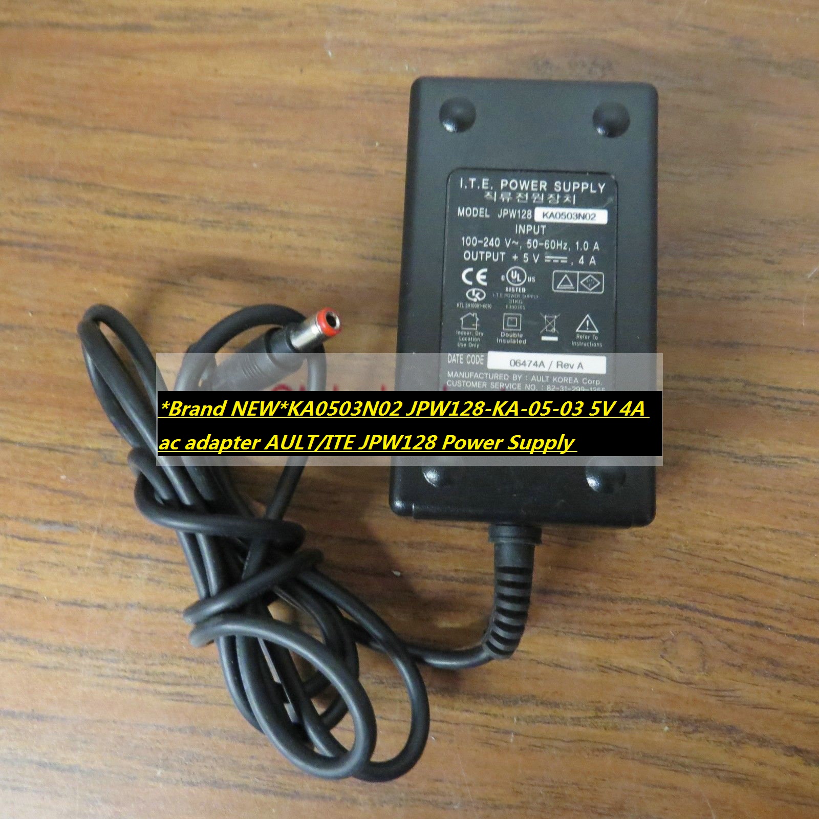 *Brand NEW*KA0503N02 JPW128-KA-05-03 5V 4A ac adapter 5.5*2.5mm with power cord AULT/ITE JPW128 Power Supply